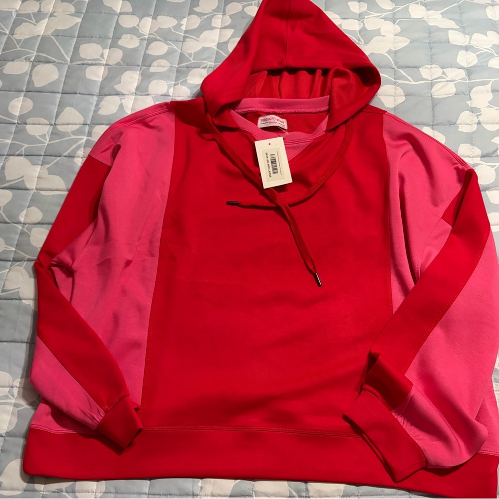 Discount Divas Red and Pink Hooded Sweatshirt